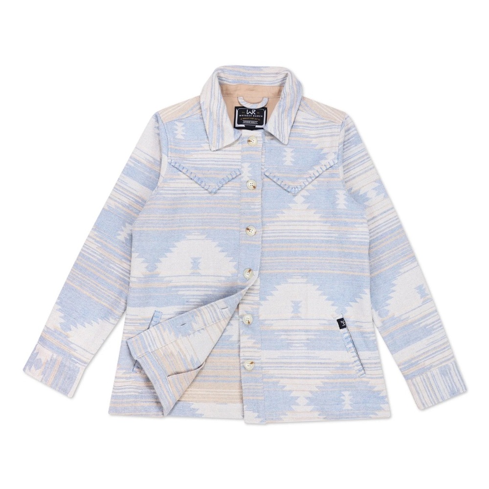 Whiskey Ranch Women’s size Large Light Blue Southwest The Aspen Shirt Jacket